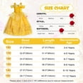 thumbnail image 2 of Jurebecia Princess Dress for Girls Costume Kids Off Shoulder Layered Toddler Halloween Cosplay Birthday Party Outfit up Yellow 110 cm 3-4 Years, 2 of 21