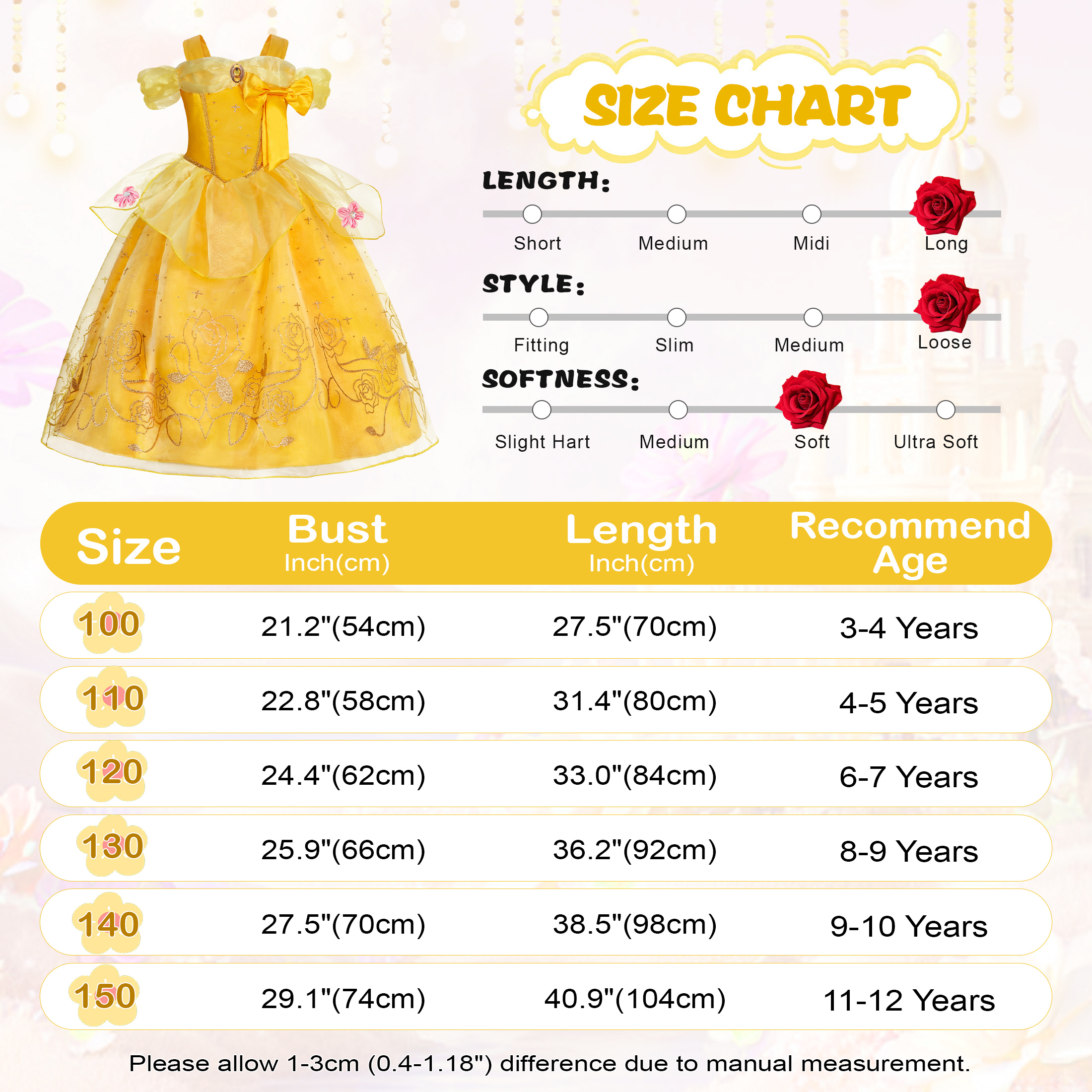 Jurebecia Princess Dress with Accessories, Yellow photo 2