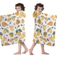 thumbnail image 4 of Mixed Fruits Leaves White Pattern Hooded Bath Towel，50"x30" for Ages 3 To 12 Kids, Quick Dry Lightweight Soft Microfiber Hood Beach Towel Cover Up for Kids, 4 of 7