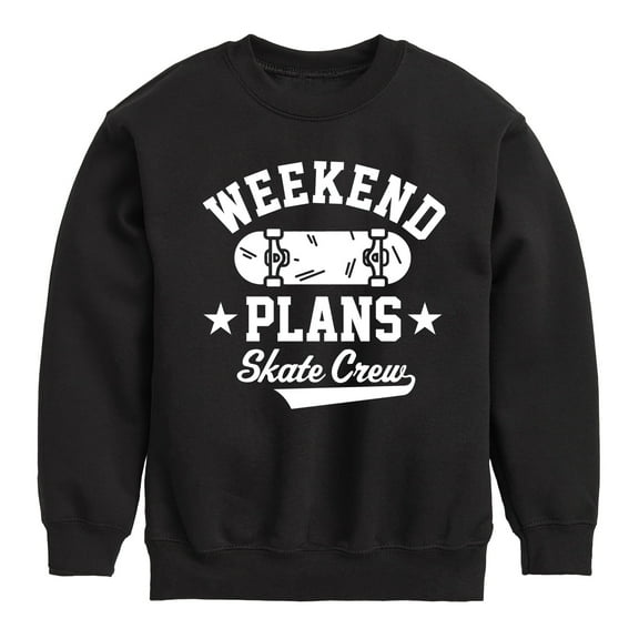 Instant Message - Skateboarding - Weekend Plans Skate Crew - Toddler & Youth Fleece Sweatshirt