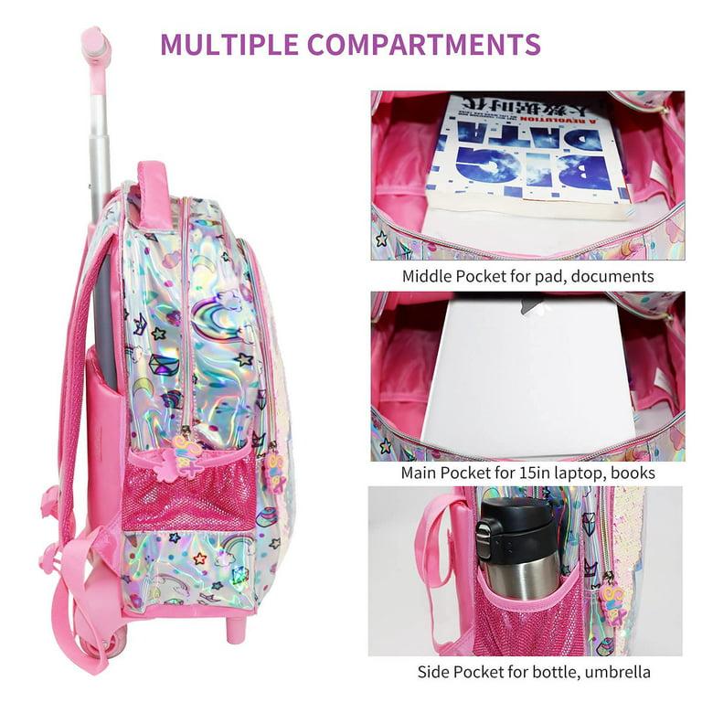 Unicorns Personalized Small Kids School Backpack with Side Pockets