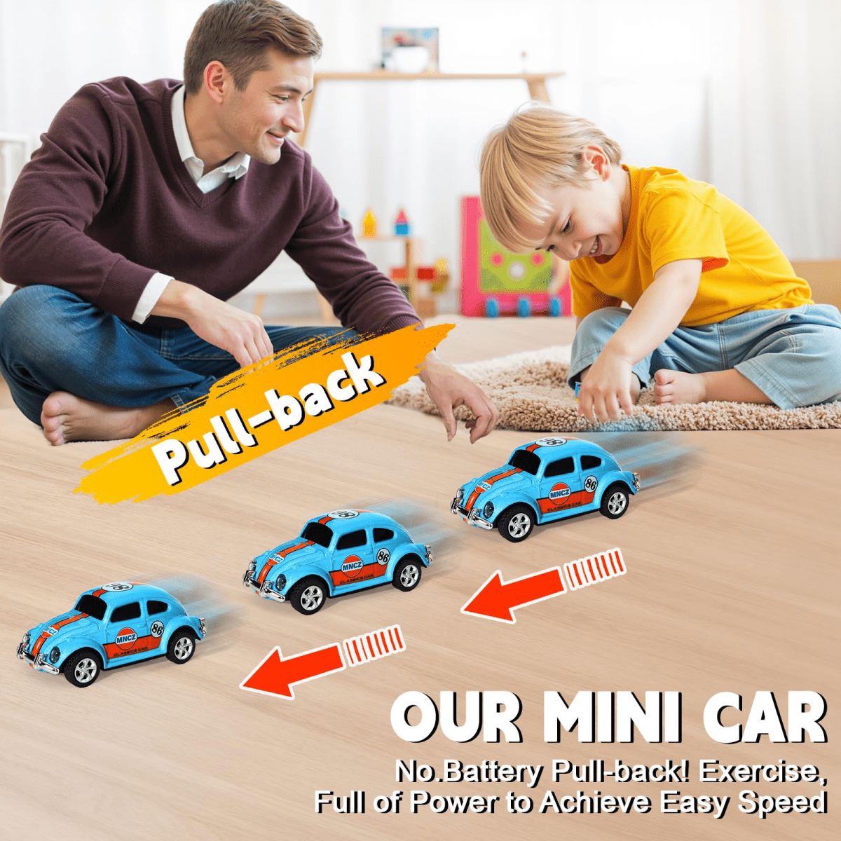 RC Truck with Mini Race Car for Kids, 2.4G Remote Control Car with Lights for Boys Girls Christmas Birthday Gifts