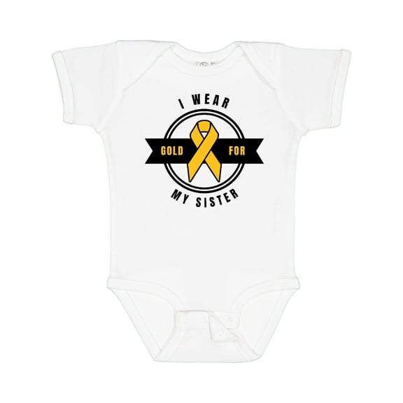 Inktastic Childhood Cancer Awareness I Wear Gold for My Sister Boys or Girls Baby Bodysuit