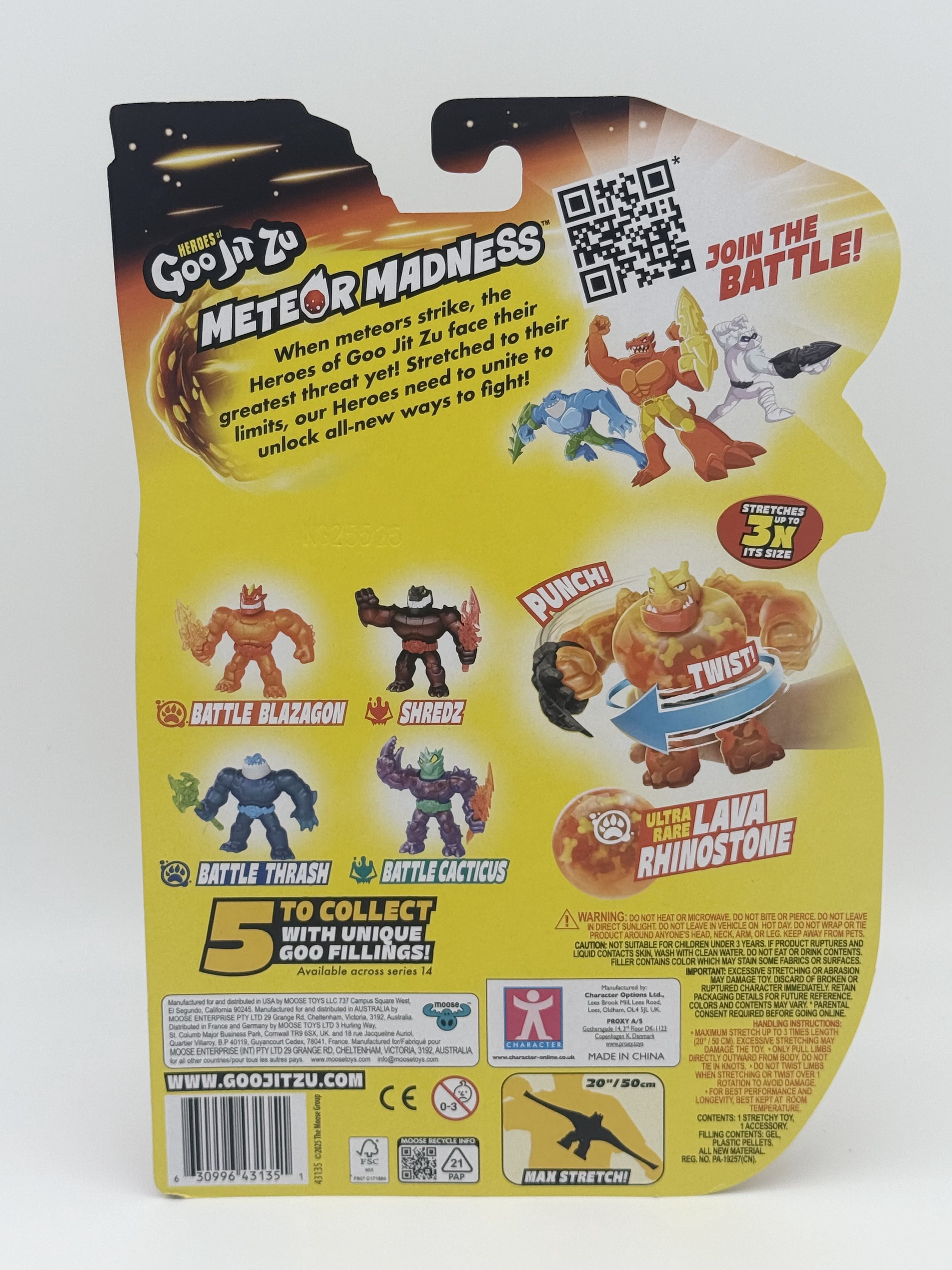 Heroes of Goo Jit Zu Meteor Madness Lava Rhinostone Action Figure