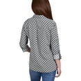 thumbnail image 2 of Petite 3/4 Sleeve Roll Tab Notch Collar Blouse Not Black, White New Iconic PM, 2 of 3