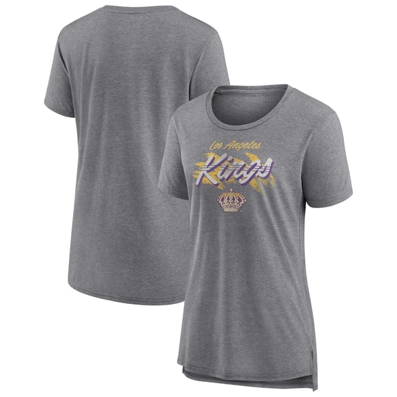 Women's Gray Los Angeles Kings Hit the Ice Tri-Blend T-Shirt