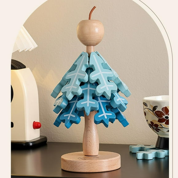 Christmas Tree Shaped Walnut Wood Trivet Set 8 Inch Diameter Heat Resistant Tabletop Ornament For Home Decor