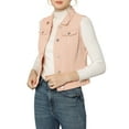 thumbnail image 5 of INSPIRE CHIC Mother's Day Women's Washed Denim Button Sleeveless Vest Jacket with Pockets Pink S, 5 of 8