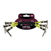 Ernie Ball Patch cable - Audio cable - mono jack male angled to mono jack male angled - 6 in - shielded - black (pack of 3)