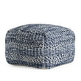 thumbnail image 3 of Navy Stripes 22" x 22" x 16" Navy & Ivory Pouf, 3 of 7