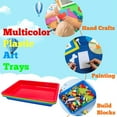 thumbnail image 3 of NOGIS 4 Pack Colorful Plastic Art Trays, 11x8.3x1.2 Inch Stackable Activity Crafts Tray, Sensory Serving Organizer for DIY Projects, Beads, Jewelry, Classroom DIY Project, Random Color, 3 of 7