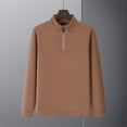 thumbnail image 1 of pstuiky camisas de manga larga para hombre, Blusa/camisa informal y moderna de color liso con cuello alto, manga larga y bolsillo con cremallera para hombre salir tops m, 1 of 9