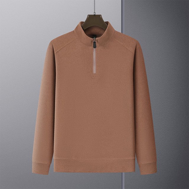 pstuiky camisas de manga larga para hombre, Blusa/camisa informal y moderna de color liso con cuello alto, manga larga y bolsillo con cremallera para hombre salir tops m