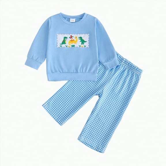 NIEWTR Toddler Boy Girl Fall Winter Clothes 2T 3T 4T 5T Outfits Long Sleeve Knitted Cotton Tops Pants Clothes Set Fall Winter Outfit 12-18 Months Toddler Pullover, 3-6 Months