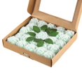 thumbnail image 1 of Cabezas de flores de rosa artificial, flores miniatura falsas de color verde claro de 3.15 pulgadas 50 piezas, 1 of 5