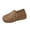 Brown, variant on Flats for Women Round Closed Toe Mules Slip On Cork Footbed Sandals Soft Orthopedic Shoes Beige 5.5