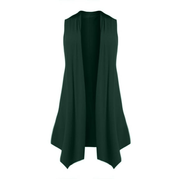 Tiweut Women's Sleeveless Cardigan Summer Open Front Vest Lightweight Cool Coat,A