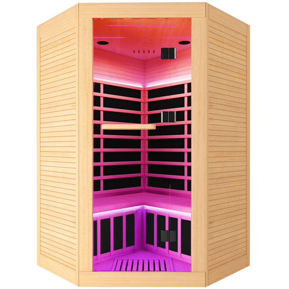 Infrared Saunas for Home - Canadian  Hemlock ,2180W ,Remote Control with APP ,Graphene Low Emf Far Infrared 2 Person Sauna, with Bluetooth Speakers