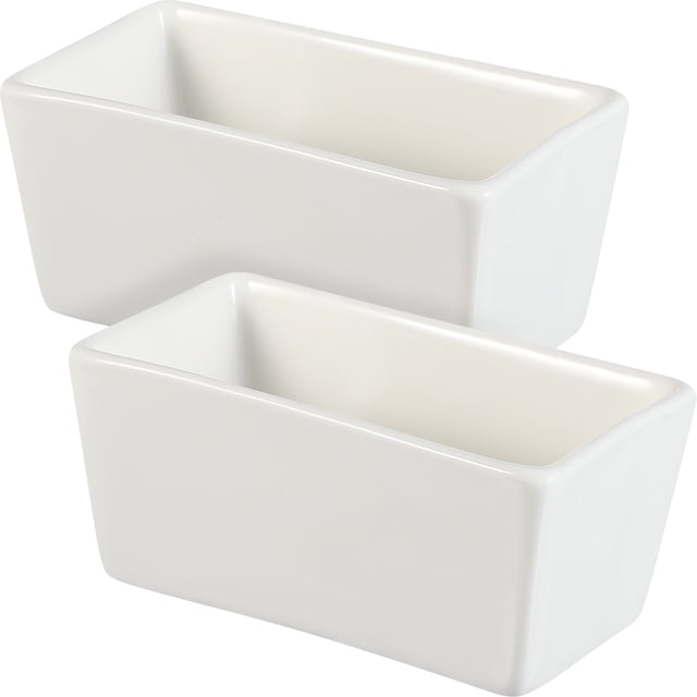 Shisuyan 2 Pcs Ceramic Sugar Bowls Flat Bottom Rectangular Sugar Jars Containers for Cafe Home Kitchen