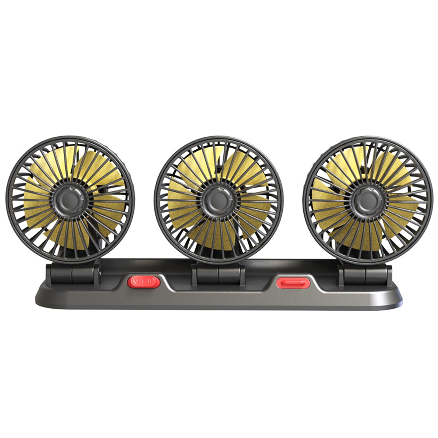 XZKING  Car Fan Three Head Portable Vehicle Cooling Fan with Two Speeds, 360° Rotation Fan with Cigarette Lighter Plug for Vehicles, RV, SUV