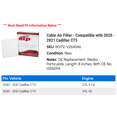 thumbnail image 2 of Cabin Air Filter - Compatible with 2020 - 2021 Cadillac CT5, 2 of 2