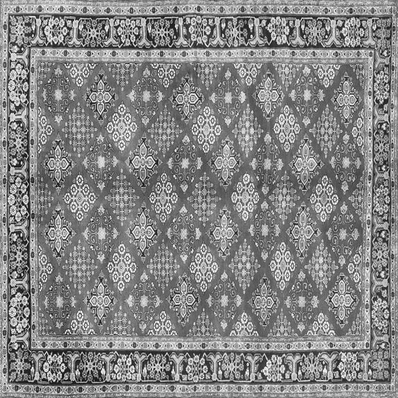 Ahgly Company Indoor Square Persian Gray Traditional Area Rugs, 5' Square