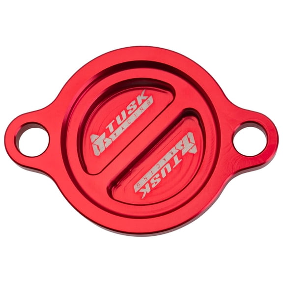 Tusk Aluminum Oil Filter Cover Red