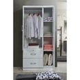 thumbnail image 3 of Hodedah Import 3 Door Armoire w/ Clothing Rod, Shelves, & 2 Drawers, White, 3 of 6