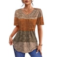 thumbnail image 2 of Fantaslook Blouses for Women Dressy Casual V Neck Pleated Tunic Tops Summer Short Sleeve Boho Shirts, 2 of 7