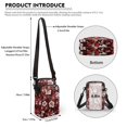 thumbnail image 6 of HELLHERO Adjustable Strap Women Messenger Bag for Men, Women Travel Daily Use Crossbody Sling Bag Polyester 4.33"x1.97"x7.09" Burgundy-toned Vintage Floral, 6 of 7