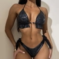 thumbnail image 3 of Women Bikini Set 2 Pcs/Set Swimming Low-cut Stylish Snake Skin Texture Summer Swimwear, 3 of 5