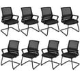 thumbnail image 1 of Giantex Office Mesh Chair, Upholstered Guest Conference Chair w/ Lumbar Support Ergonomic Backrest, Metal Frame Sled Base Reception Room Chair, Executive Chair, 1 of 8