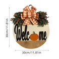 thumbnail image 3 of Halloween Clearance! Halloween Welcome Sign Door Wreath Door Plaque Autumn Decoration Bow Maple Leaf Wreath Home Decor Welcome Sign Hanging Decor  Halloween Decorations for Home, 3 of 8