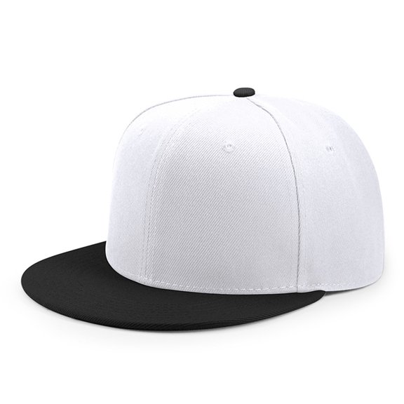 FREEBIRD99 Flat Bill Brim Hip Hop Cap Ajustable Snapback Hat - White/Black