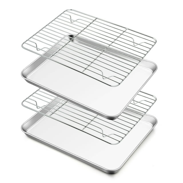 Walchoice Baking Sheet and Cooling Rack Set, Stainless Steel Cookie
