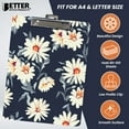 thumbnail image 5 of Fashion Clipboard, Floral Design, Standard A4 Letter Size, 12.5" x 9", Wooden Clipboard, Low Profile Clip with Retractable Hanging Tab, Decorative Clipboard, by Better Office Products (Large Daisies), 5 of 5