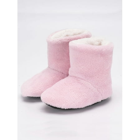 

Zodanni Unisex Warm Shoes Fluffy Boot Slipper Plush Lined Slippers Indoor Socks Bedroom Lightweight Memory Foam House Shoe Pink US 8-8.5 Men