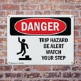 thumbnail image 4 of (2 Pack) Trip Hazard Be Alert Watch Your Step OSHA Danger Sign 24 Inch X 18 Inch Indoor / Outdoor Rust-Free Aluminum Metal Signs for Workplace, Workshop, and Construction Site, Made in, 4 of 8