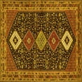 thumbnail image 1 of Ahgly Company Machine Washable Indoor Square Persian Yellow Traditional Area Rugs, 4' Square, 1 of 4