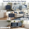 thumbnail image 6 of Christopher Knight Home Vintage Nightstand with 2 Drawers, PU Upholstered Bedside Table, Navy Blue, 6 of 11