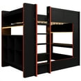 thumbnail image 7 of Harper & Bright Designs Full Size Gaming Loft Bed with Desk and Storage Shelves, Full Wood Bunk Bed Frame with LED Light and Charging Station, Black, 7 of 7
