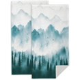 thumbnail image 1 of wonima01 Hand Towels Set of 2 - Misty Green Forest Bathroom Dish Towels, Soft Absorbent Decorative for Kitchen, Yoga, Home Decor - 14 x 28 in, 1 of 1