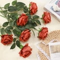 thumbnail image 4 of Burgundy Roses Artificial Flower, 12Pcs Realistic Long Single Stem Fake Silk Red Roses Bouquet for Party Home Wedding Centerpiece Hotel Office Halloween Decor, 4 of 5