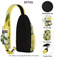thumbnail image 2 of Cute Summer Lemon Print Sling Backpack, Bright Yellow Fruit Design Crossbody Daypack with Retro Vintage Floral Patterns, Lightweight and Durable, 2 of 2