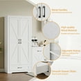 thumbnail image 4 of YouTrend 69" Tall Kitchen Pantry,Farmhouse Storage Cabinet with 2 Barn Doors 4 Adjustable Shelves and Large Drawer for Dining Room,Living Room,Bathroom,White, 4 of 10