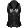 thumbnail image 5 of iiniim Girls Sequin Vest V Neck Sleeveless Waistcoat Sparkly Festive Party Formal Dance Tank Top Black 16, 5 of 7