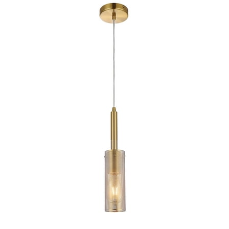 Dainolite 1 Light Pendant in Aged Brass