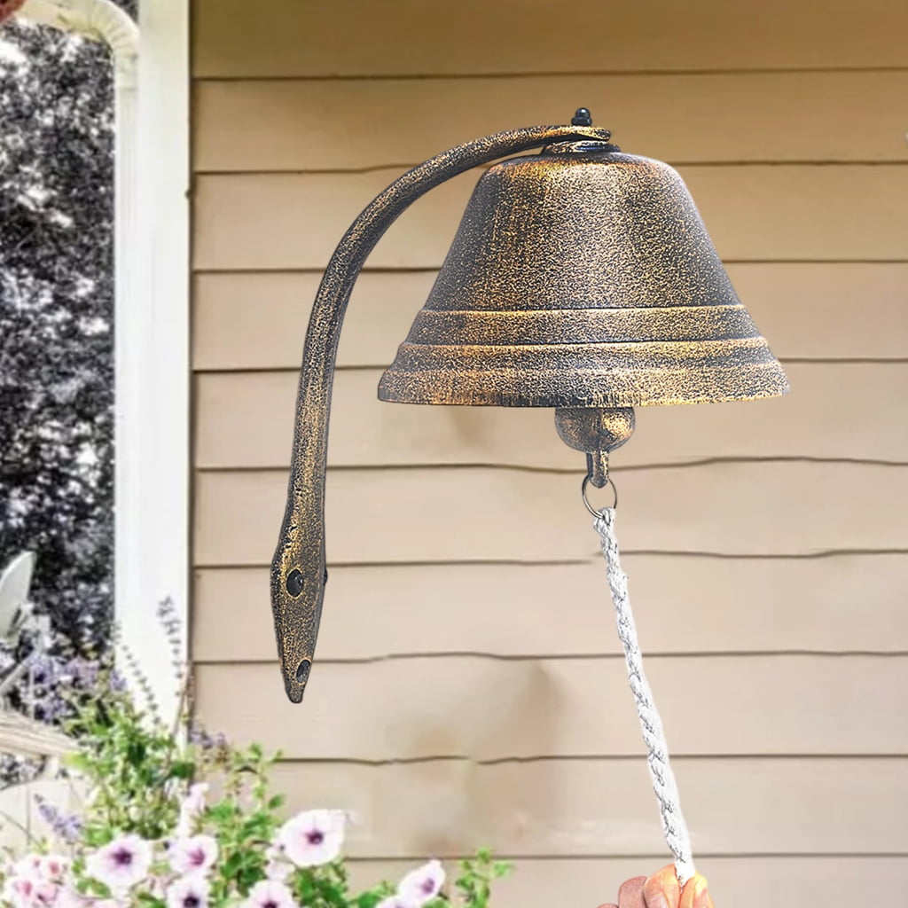 Farmhouses Antique Iron Hanging Dinner Bells for Front Door Porch Window Doorbell Decorative Ornament