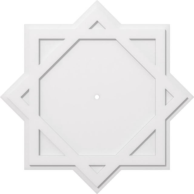 Ekena Millwork CMP40AL-01000 40 in. OD x 1 in. ID Square Axel Architectural Grade PVC Contemporary Ceiling Medallion