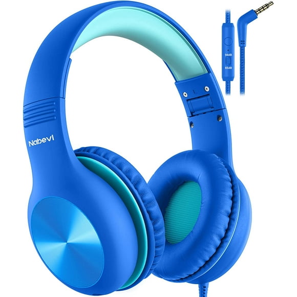 Nabevi Kids Headphones with Microphone, Wired Headphones for Kids, Over-Ear Children Headphones
